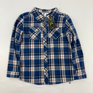 pL Kids Blue Plaid Top 7 yr