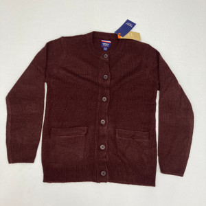French Toast Burgundy Cardigan L 10-12