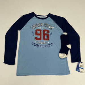 Max & Olivia 2-Pc Pajama Top W/ Socks XL(16/18)