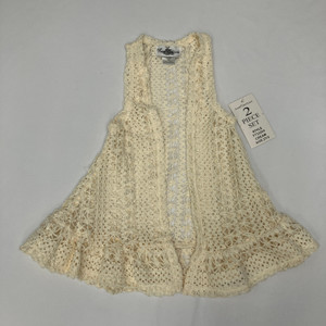 Rare Editions Crochet Cream Vest 2T