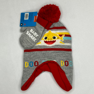 Baby Shark 2-Pc Hat W/ Mittens One Size