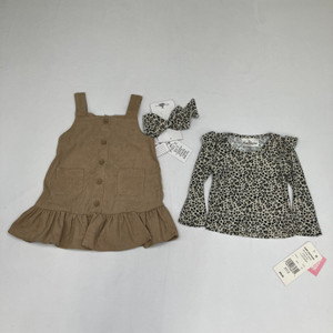 Rare Editions Corduroy Jumper Set W/ Bow 2/2T