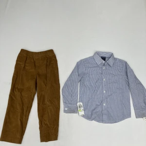 Nautica Blue Button Up & Brown Corduroy Pants 4yr