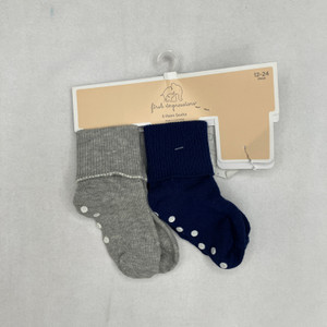 First Impressions Blue & Gray Socks 2-Pair 12-24 mth