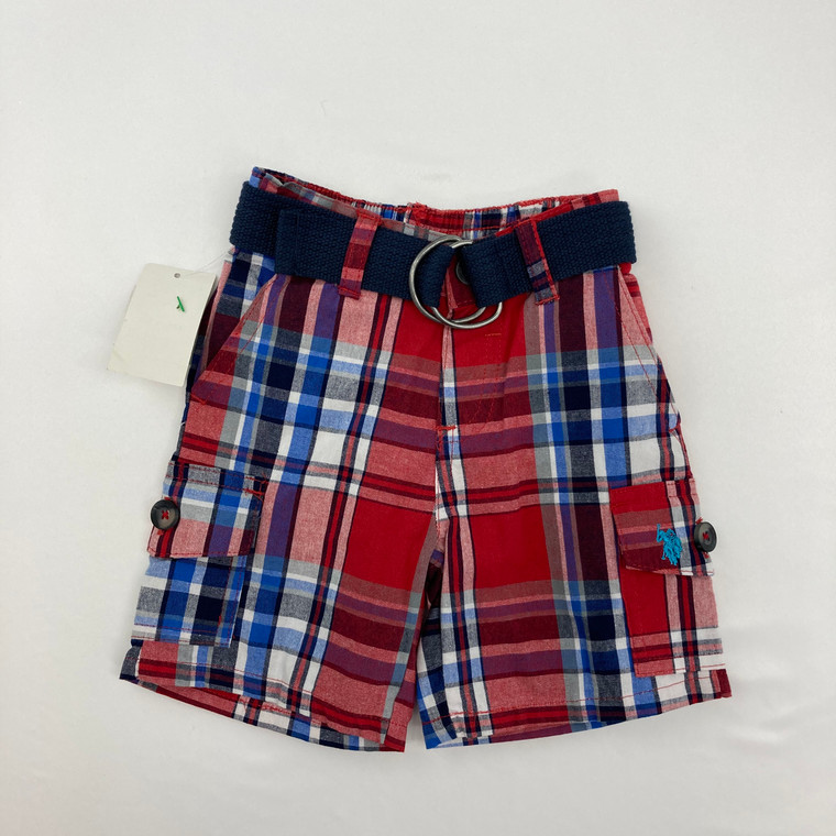 U.S. Polo Assn. Plaid Shorts 3-6 mth