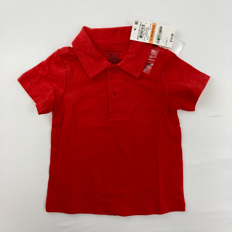First Impressions Red Polo Top 12 mth