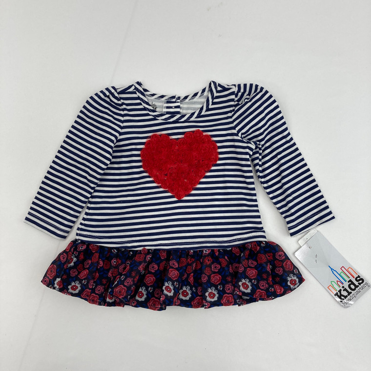 Kids Headquarters Floral Heart Top 6-9 mth