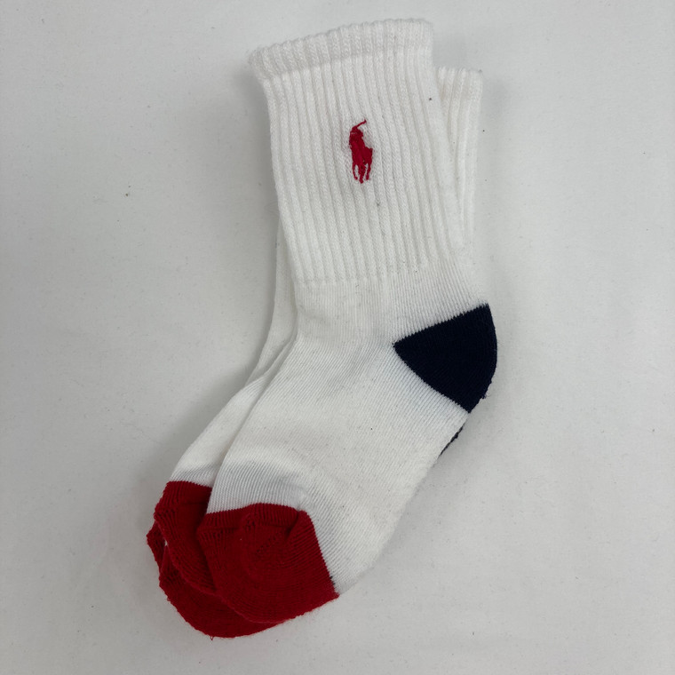 Ralph Lauren 2 Pairs White Heel-Toe Sock Small