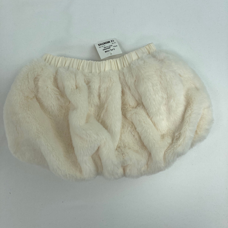 First Impressions Ivory Cloud Fur Skirt 12 mth