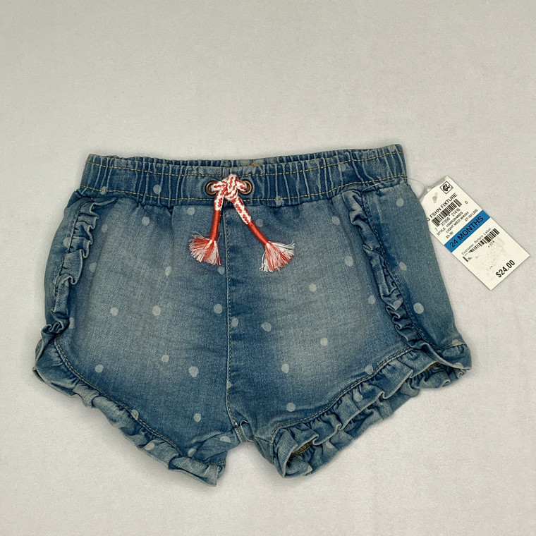 First Impressions Polka Dot Denim Shorts 24 mth A