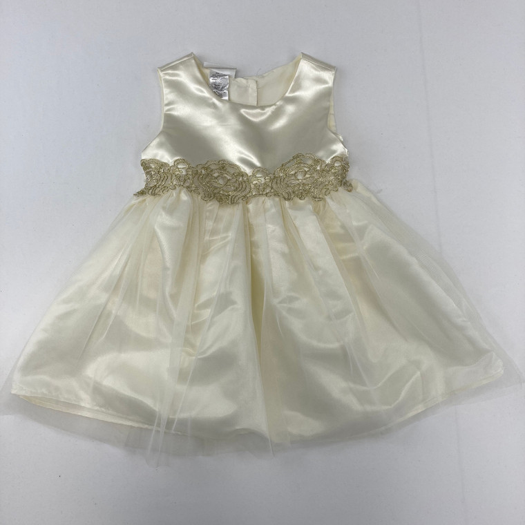 Blueberi Gold Cream and Gold Dress 2T