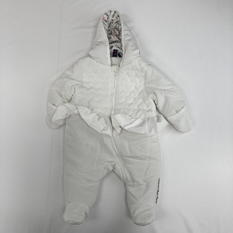 Calvin Klein White Ruffle Snow Suit 3-6 mth