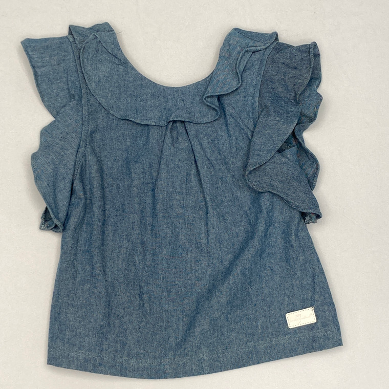 7 For All Mankind Ruffle Sleeve Tank 2T