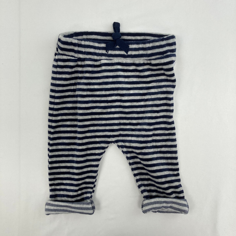 First Impressions Navy Striped Pants 3-6 mth