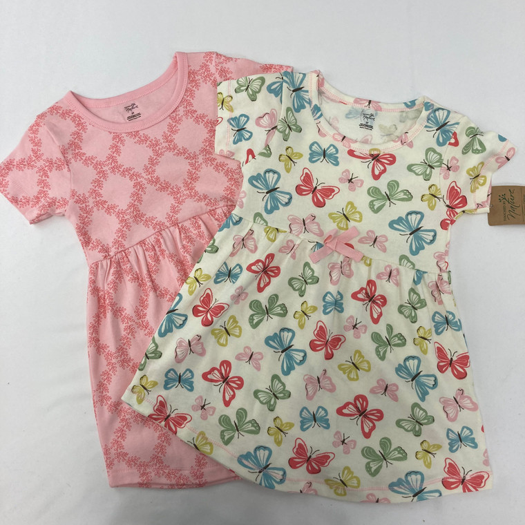 Touched By Nature Butterfly Pattern 2-Pack Dresses 2T