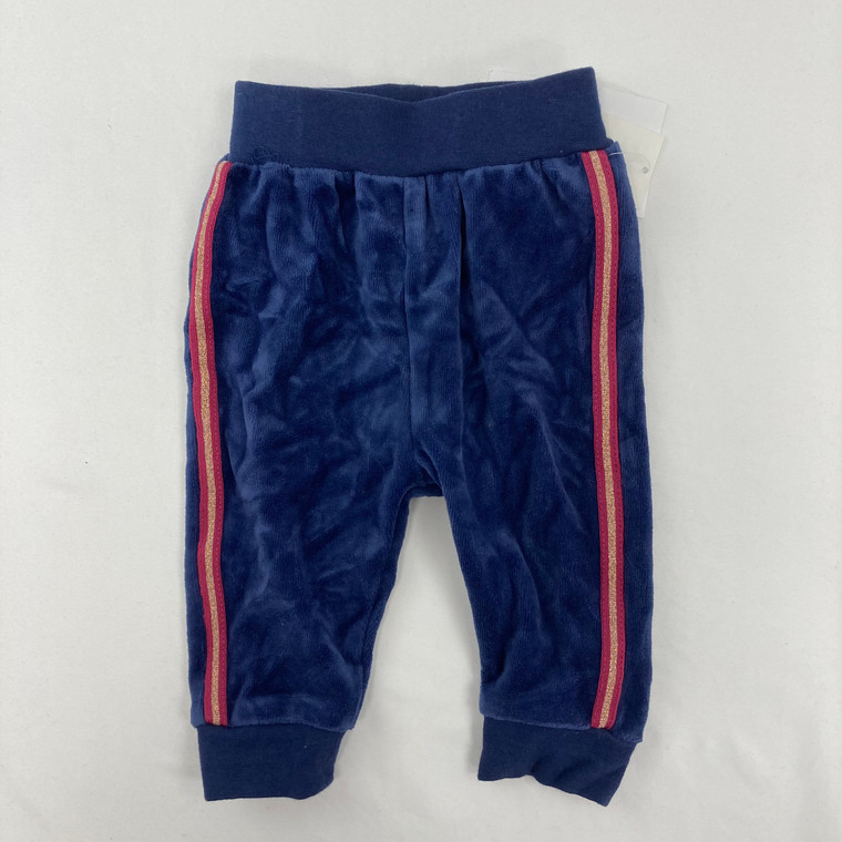 First Impressions Velour Navy Joggers 3-6 mth