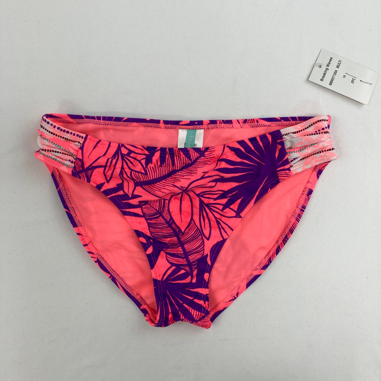 Breaking Waves Neon Leaf Swimsuit Bottoms 14 yr