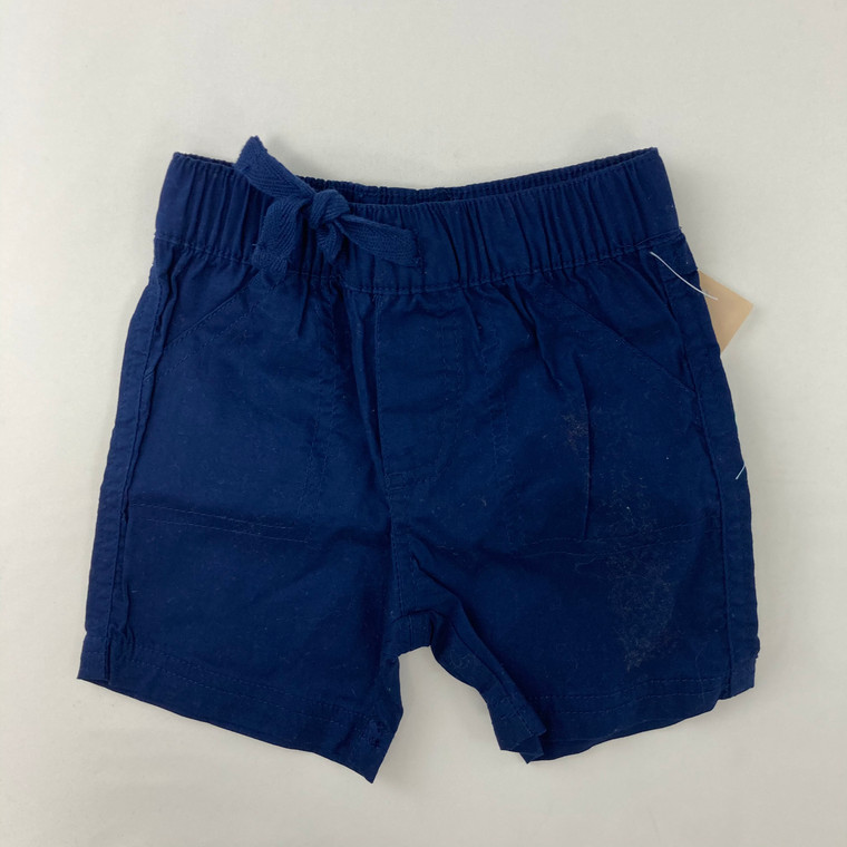 First Impressions Navy Solid Shorts 3-6 mth