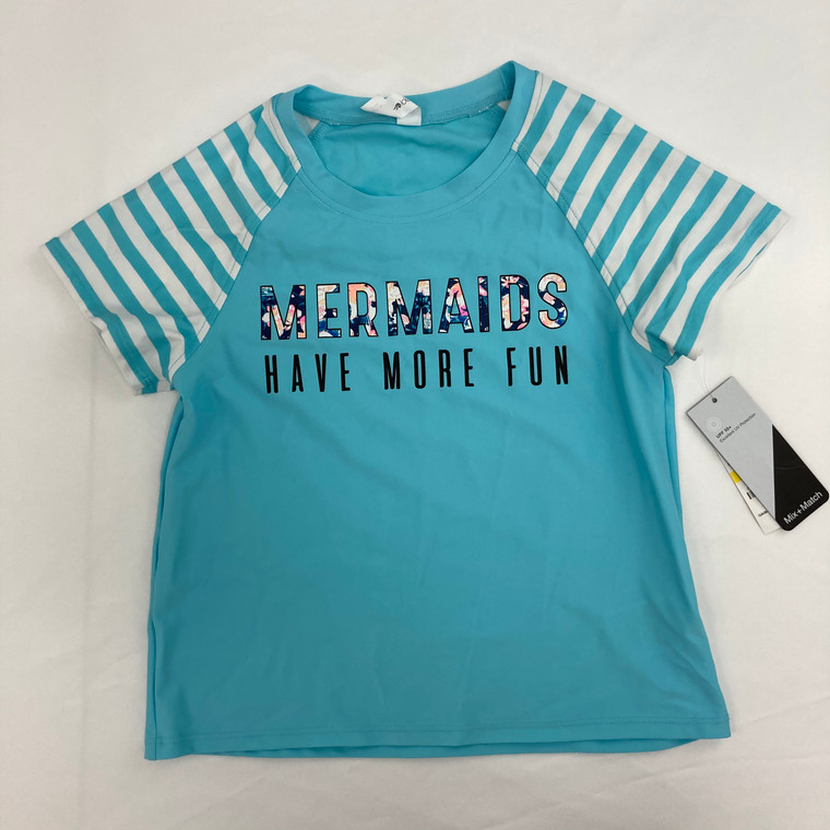 Ideology Mermaids Rash Guard Swim Top M 10/12 yr