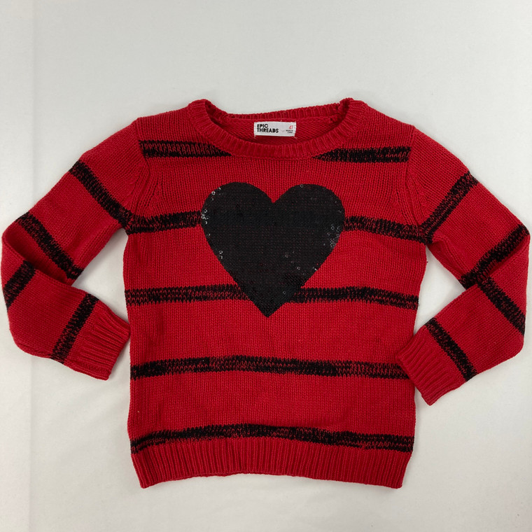 Epic Threads Sequin Heart Sweater 4T