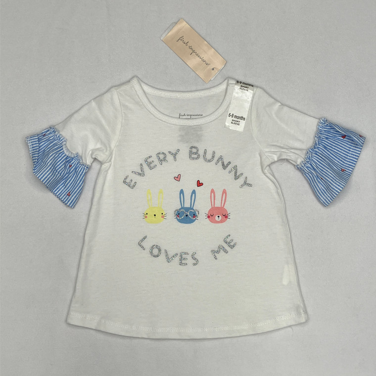 First Impressions Every Bunny Loves Me Tee 6-9 mth