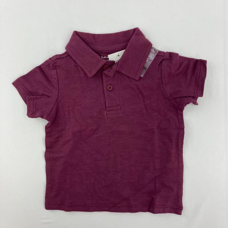 First Impressions Burgundy Polo Top 3-6 mth