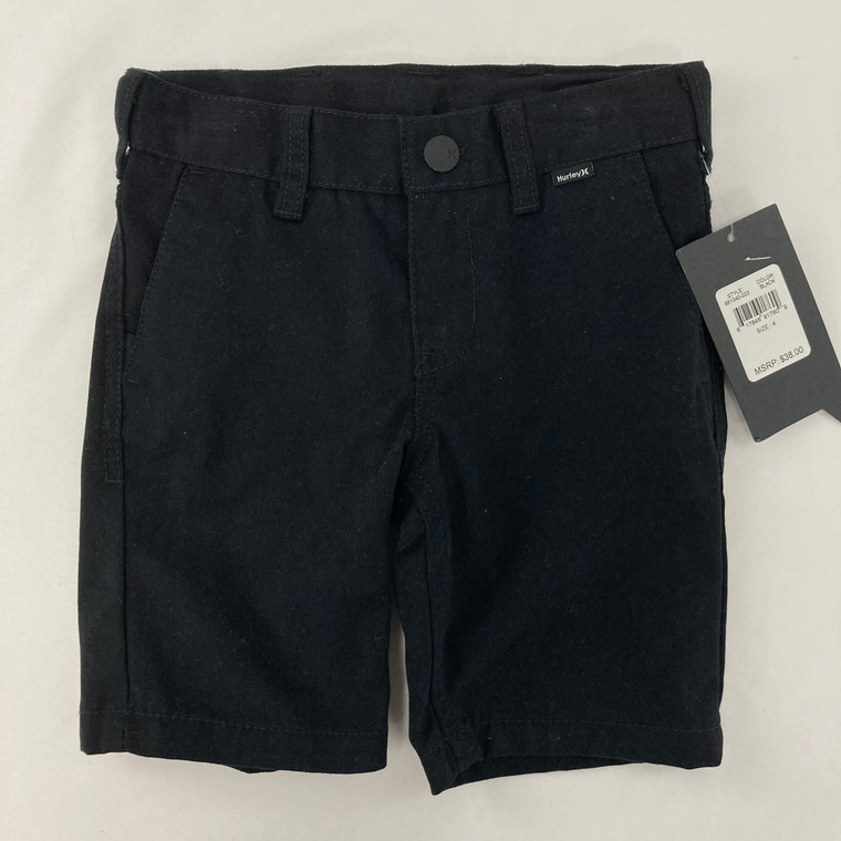 Hurley Solid Black Shorts 4 yr