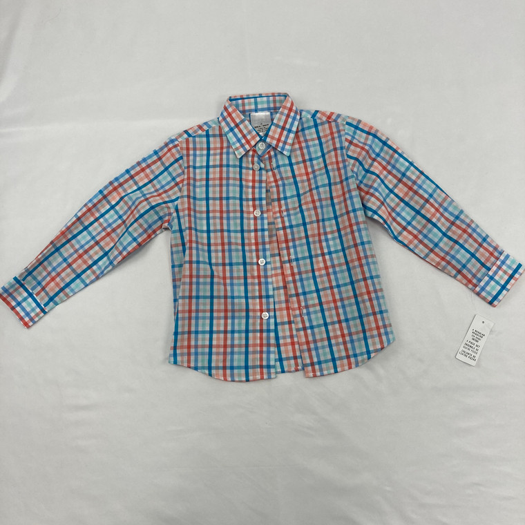 Nautica Blue and Orange Button Down Top 4 yr