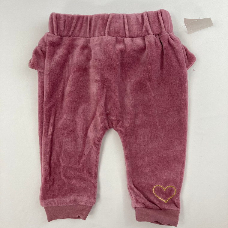 First Impressions Sewn Heart Velvet Pants 3-6 mth