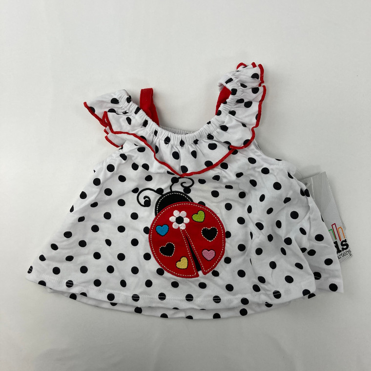 Kids Headquarters Ladybug Dot Top 6-9 mth