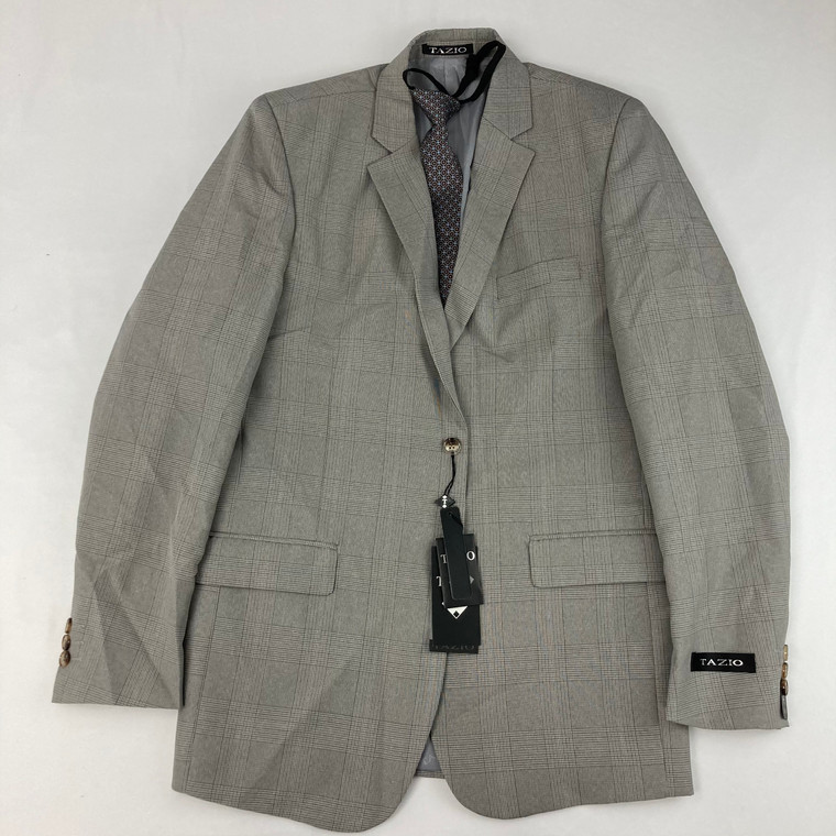 Tazio Plaid Suit Jacket w Tie 20 yr