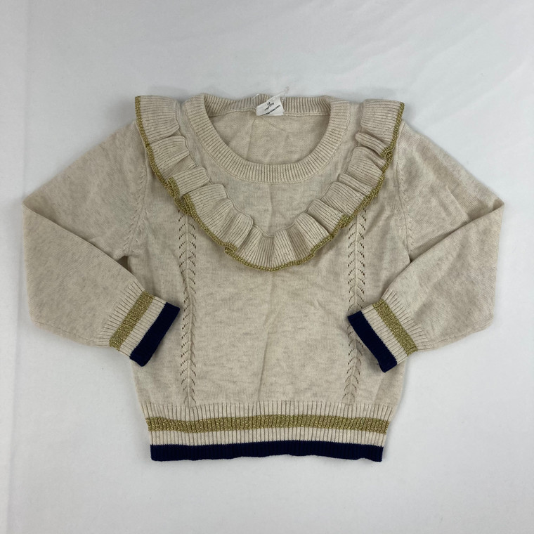 Egg Ruffle Neck Cream Sweater 18 mth