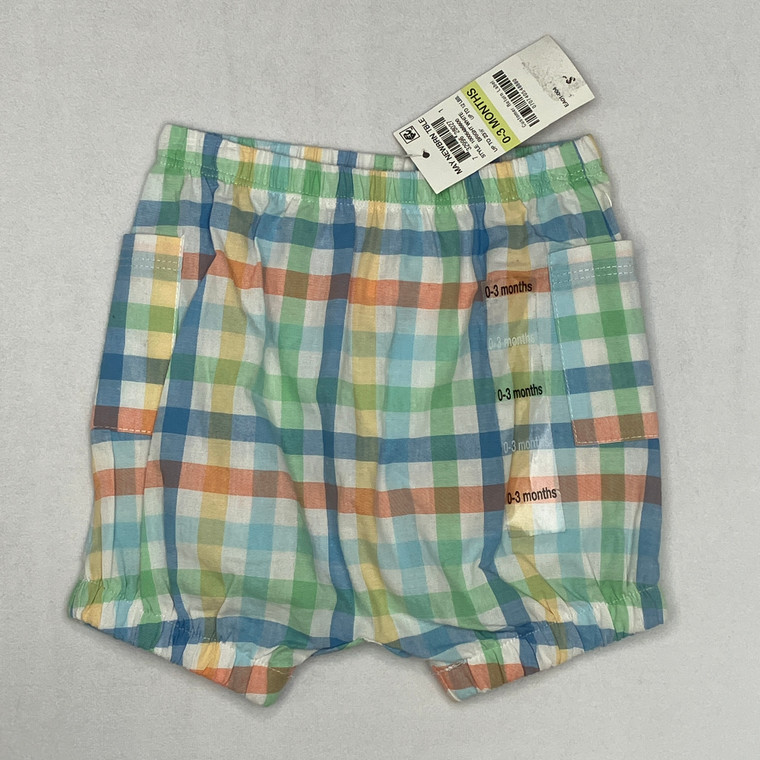 First Impressions Spring Plaid Shorts 0-3 mth