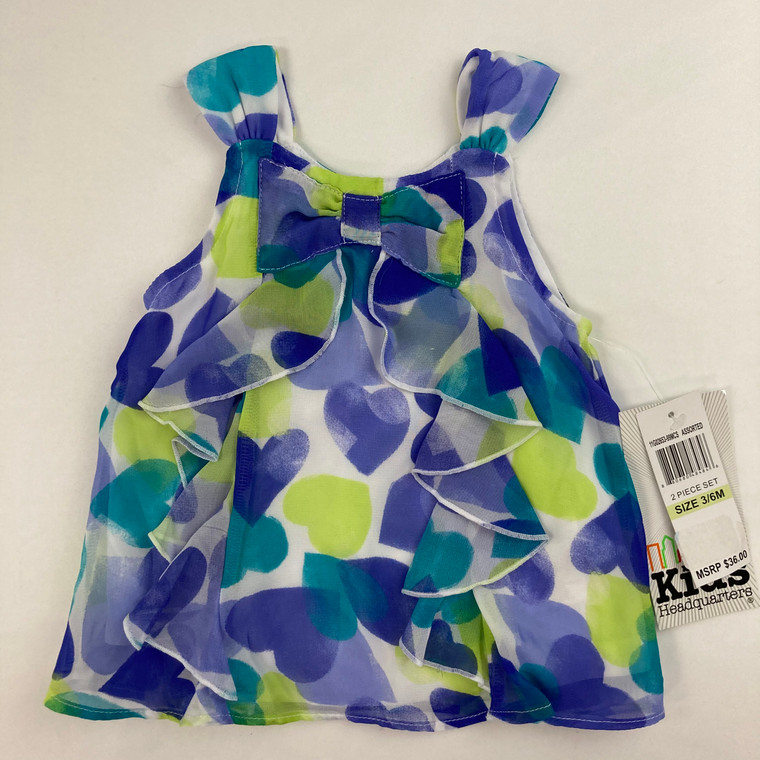 Kids Headquarters Hearts Ruffle Tank 3/6 mth