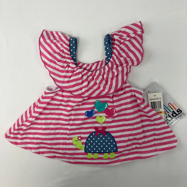 Kids Headquarters Pink Turtle Top 12 mth