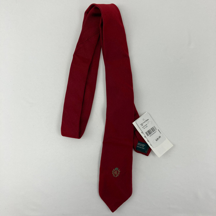 Ralph Lauren Solid Silk Logo Crest Tie