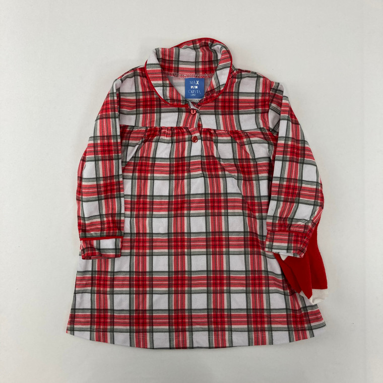 Max and Olivia Red Plaid Sleep Dress 18 mth