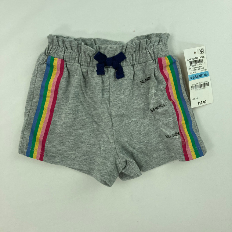 First Impressions Side Stripe Rainbow Shorts 3-6 mth