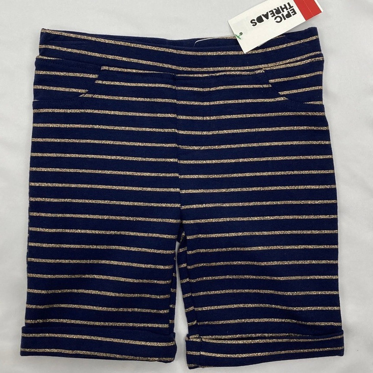 Epic Threads Gold Striped Navy Shorts 6X