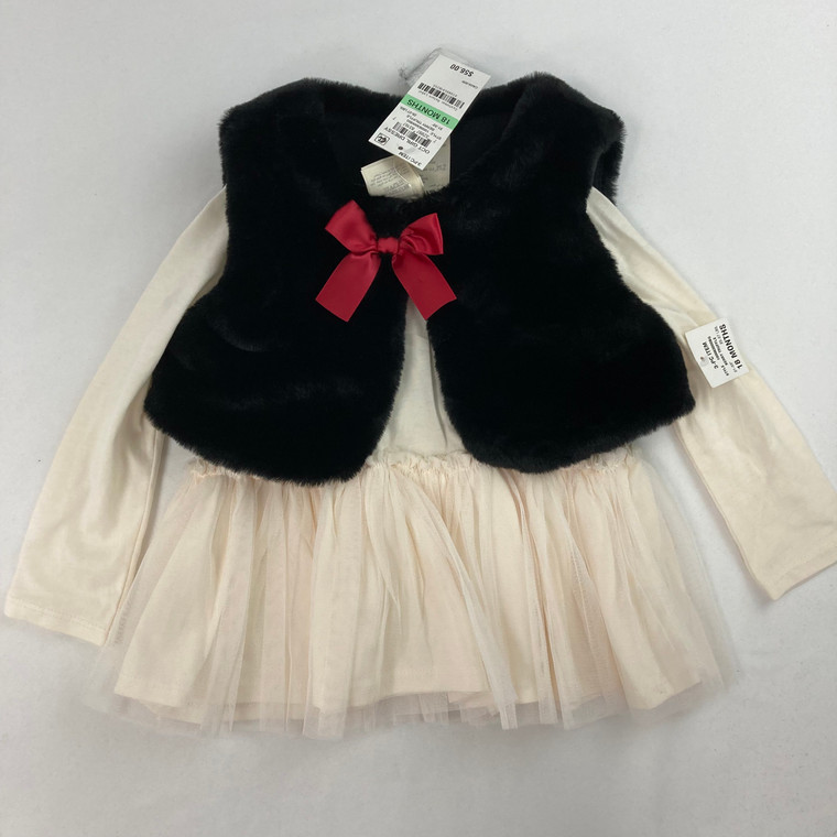 First Impressions Fur Bow Tunic 2-pc Set 18 mth