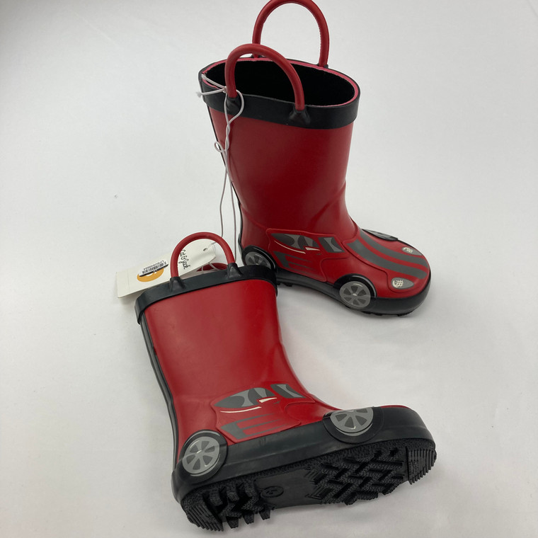 Cat & Jack Red Car Rain Boots 5