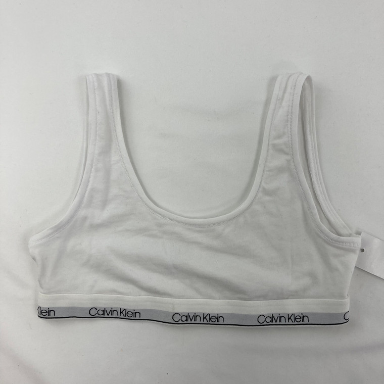 Calvin Klein Solid White CK Bra Large