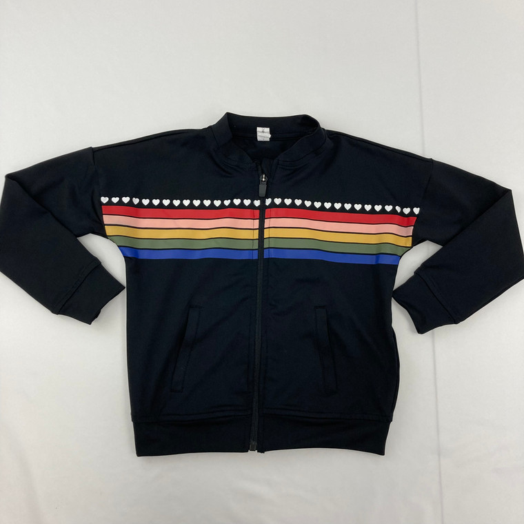 Ideology Heart Striped Athletic Sweatshirt 5 yr