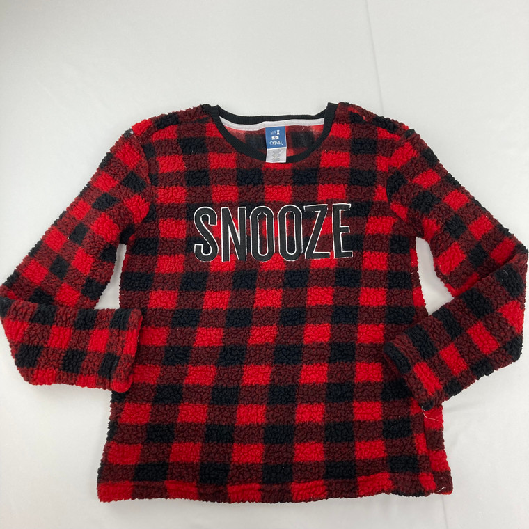 Max and Olivia Snooze Plaid Pajama Top XL 16/18 yr