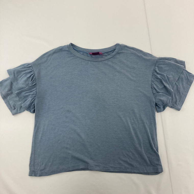 Aqua Oversized Ruffle Top 10/12 yr