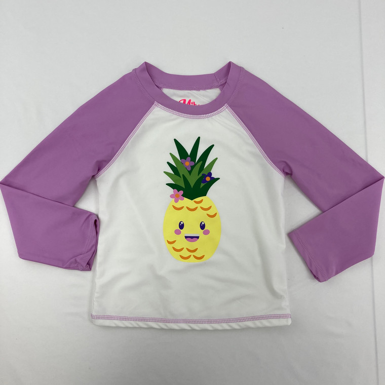 Miken Mermaids Tropical Pineapple Rash Guard Top 4T