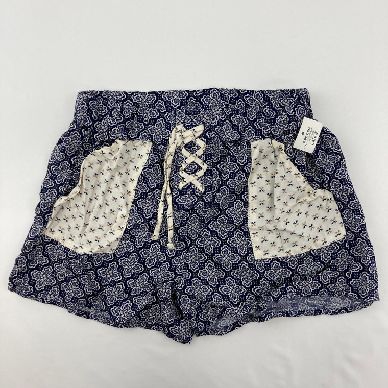 Navy Pattern Shorts Large