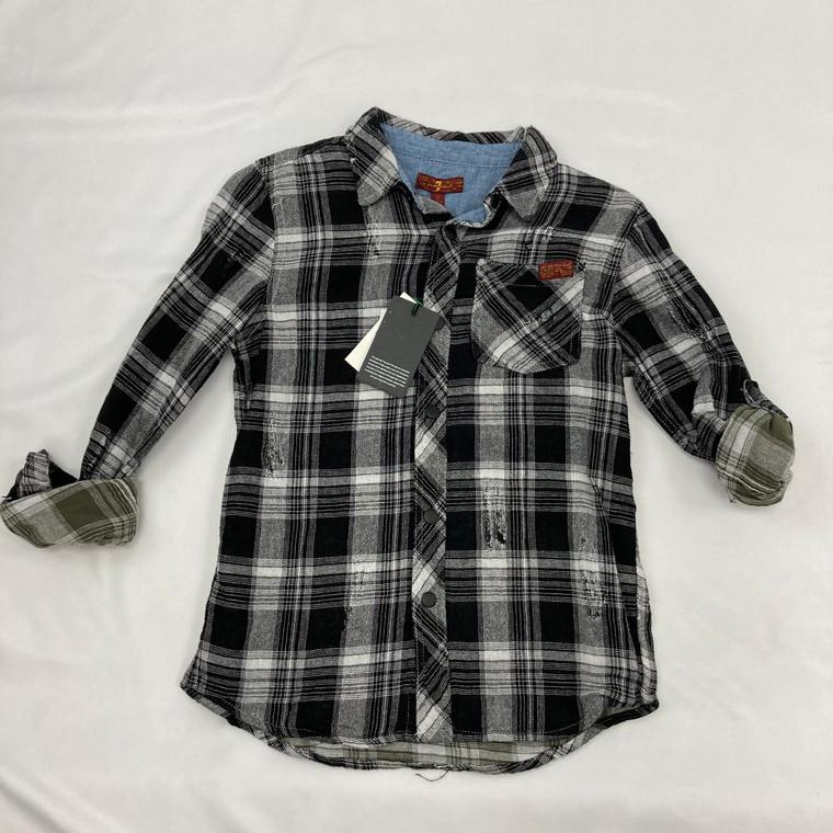 7 For All Mankind Distressed Button-up Shirt 7