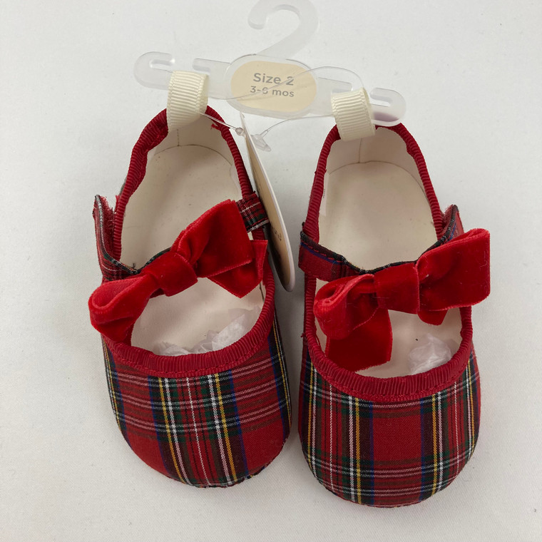First Impressions Tartan Flats 3-6 mth
