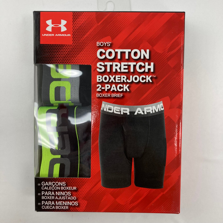 Under Armour 2-Pk. Dark Boxer Briefs YXS